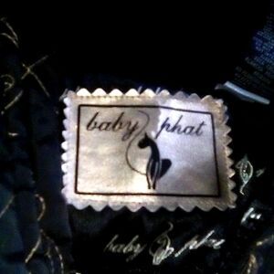 2T Baby Phat Puff Jacket, Black & Gold with Fur Rim Hood